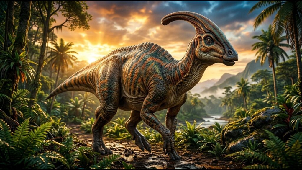 Reconstruction of Parasaurolophus showing its distinctive crest